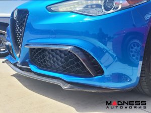 Alfa Romeo Giulia Front Canards - Carbon Fiber - V2 - Feroce Carbon - Sport/ Ti/ Veloce
